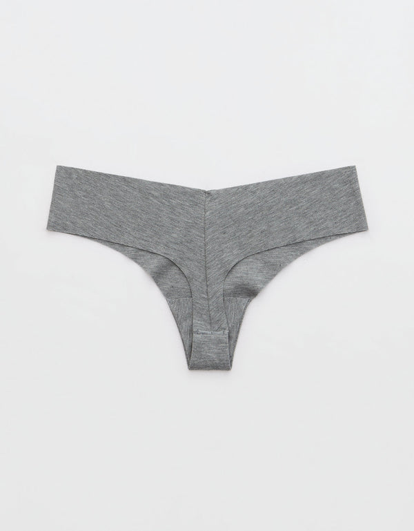 Superchill Thong de algodón No Show By Aerie - Gris
