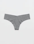 Superchill Thong de algodón No Show By Aerie - Gris 8445_6952_030_f
