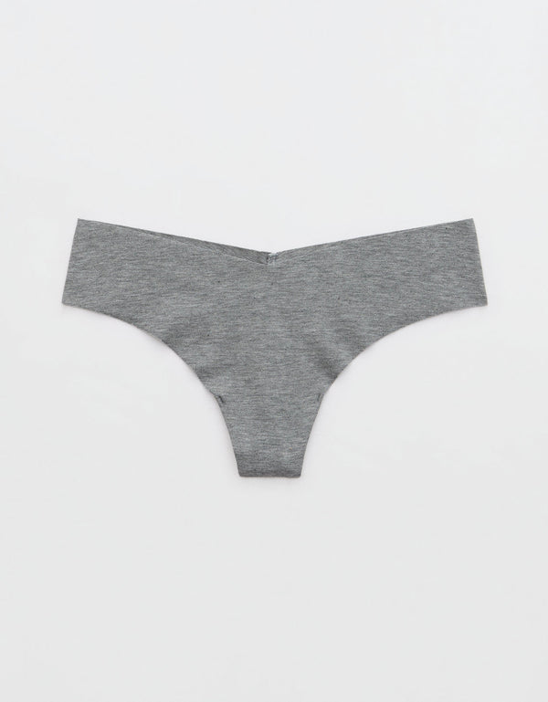Superchill Thong de algodón No Show By Aerie - Gris