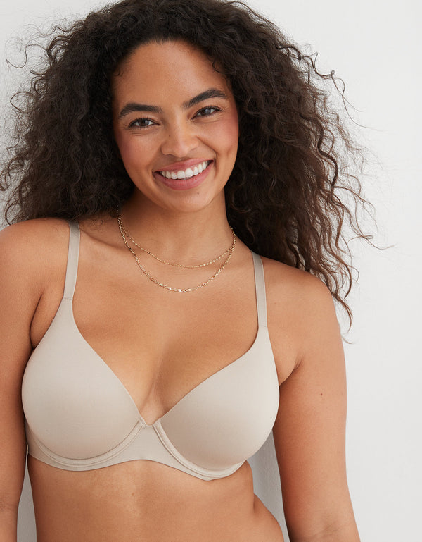 Sunnie Bra Cobertura Total Lightly Lined By Aerie - Beige